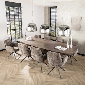 Table à manger design en bois d'acacia massif forme rectangulaire 300 cm MYSORE